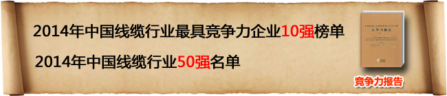 2014年中国线缆行业最具竞争力企业10强榜单